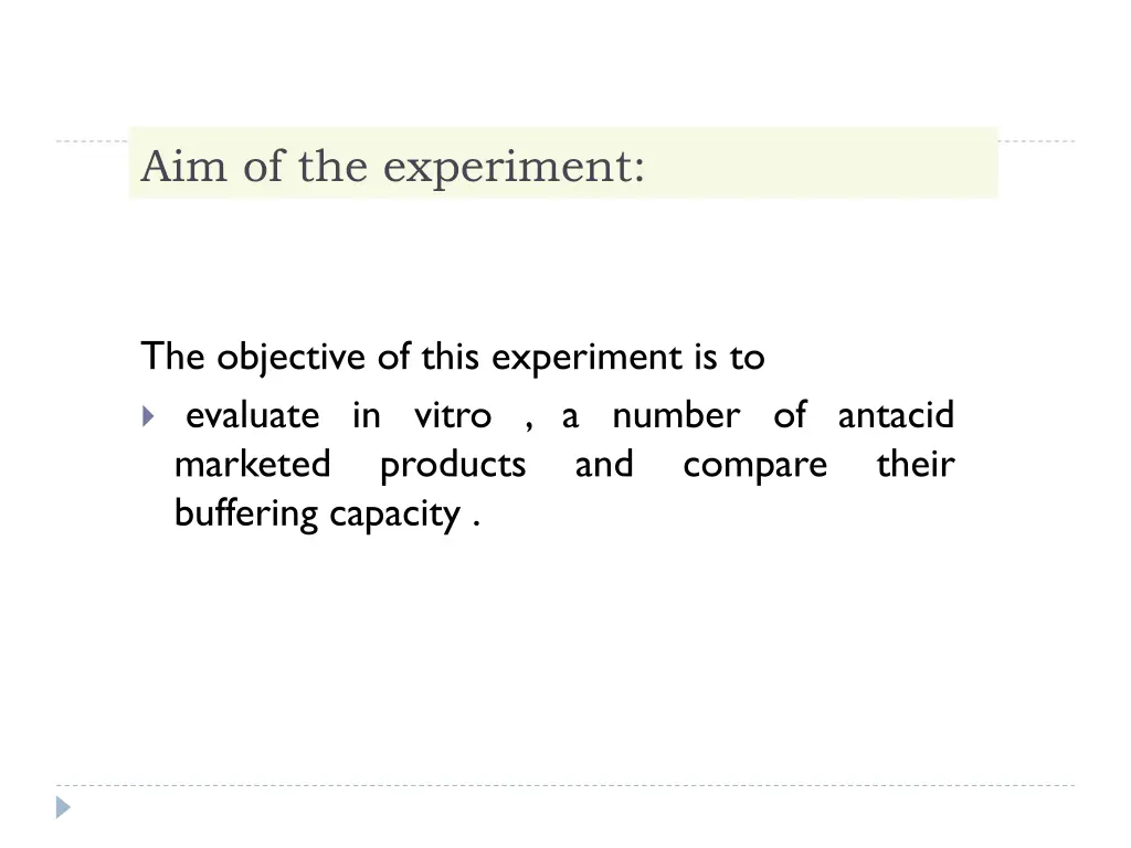 aim of the experiment