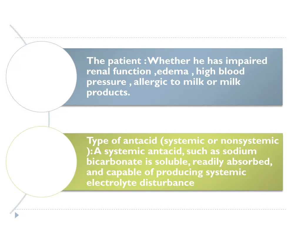 the patient whether he has impaired renal