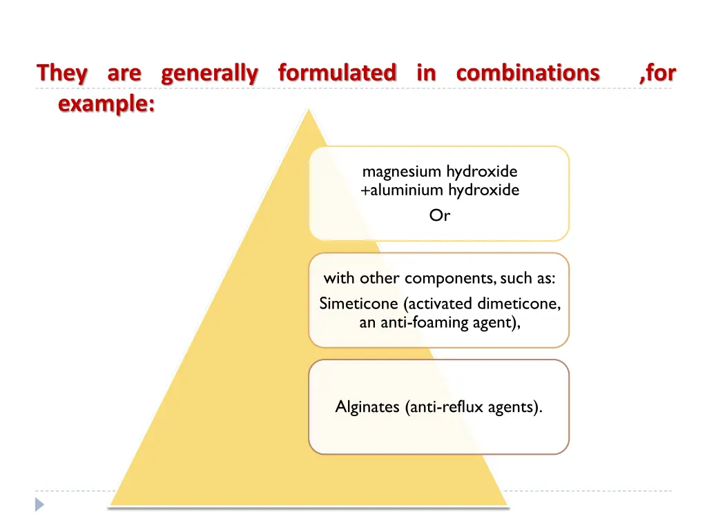 they are generally formulated in combinations