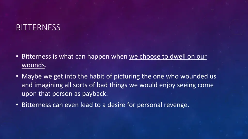 bitterness