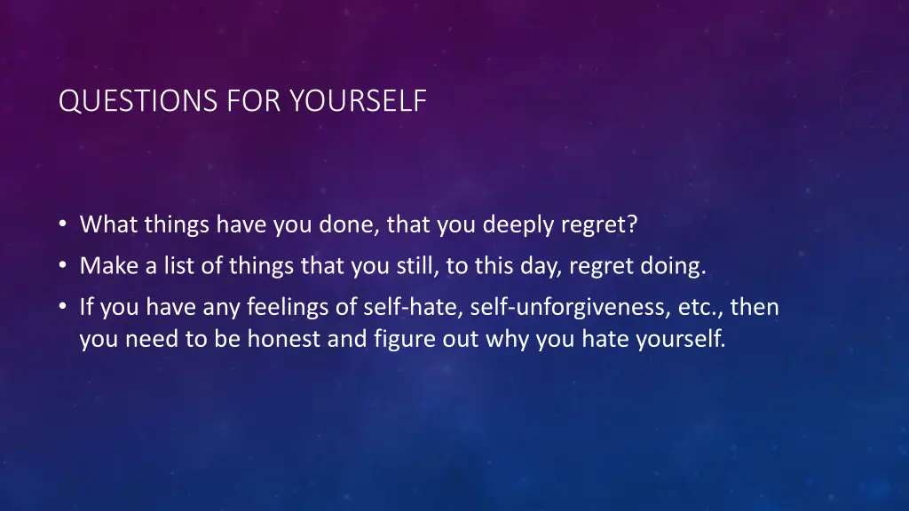 questions for yourself 1