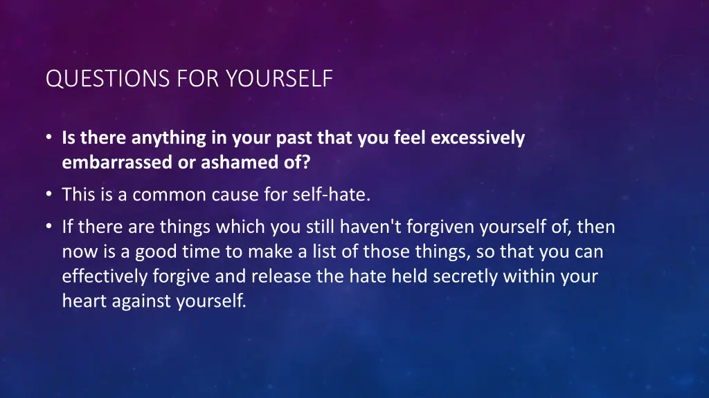 questions for yourself 2