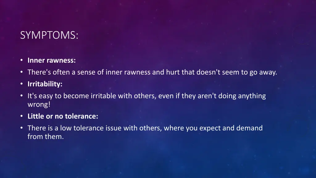 symptoms