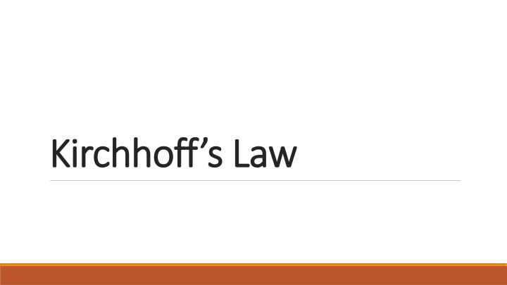 kirchhoff s law kirchhoff s law
