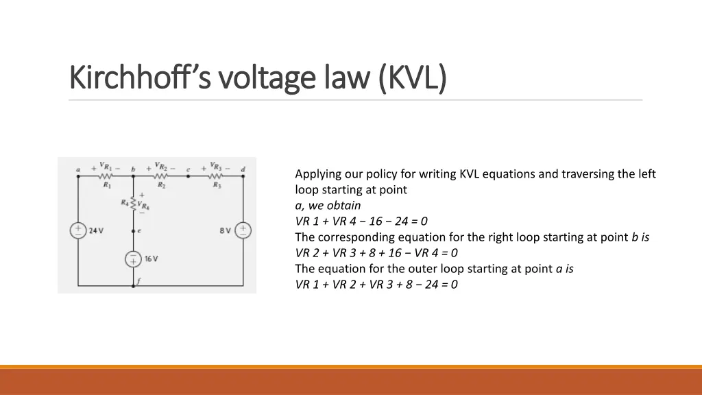 kirchhoff s voltage law kvl kirchhoff s voltage 2