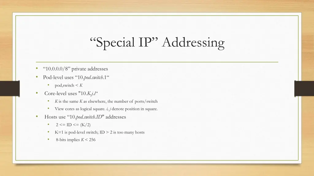 special ip addressing