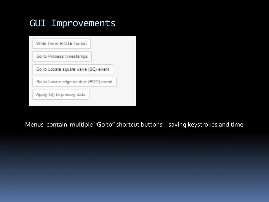 gui improvements