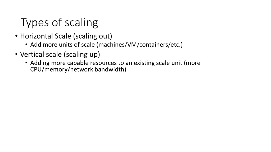 types of scaling horizontal scale scaling