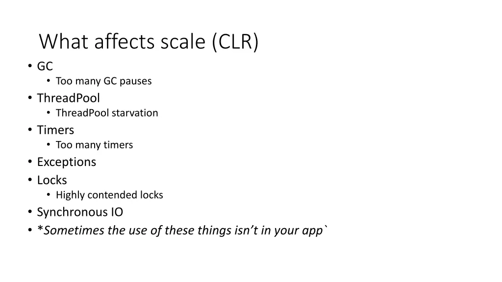 what affects scale clr gc too many gc pauses