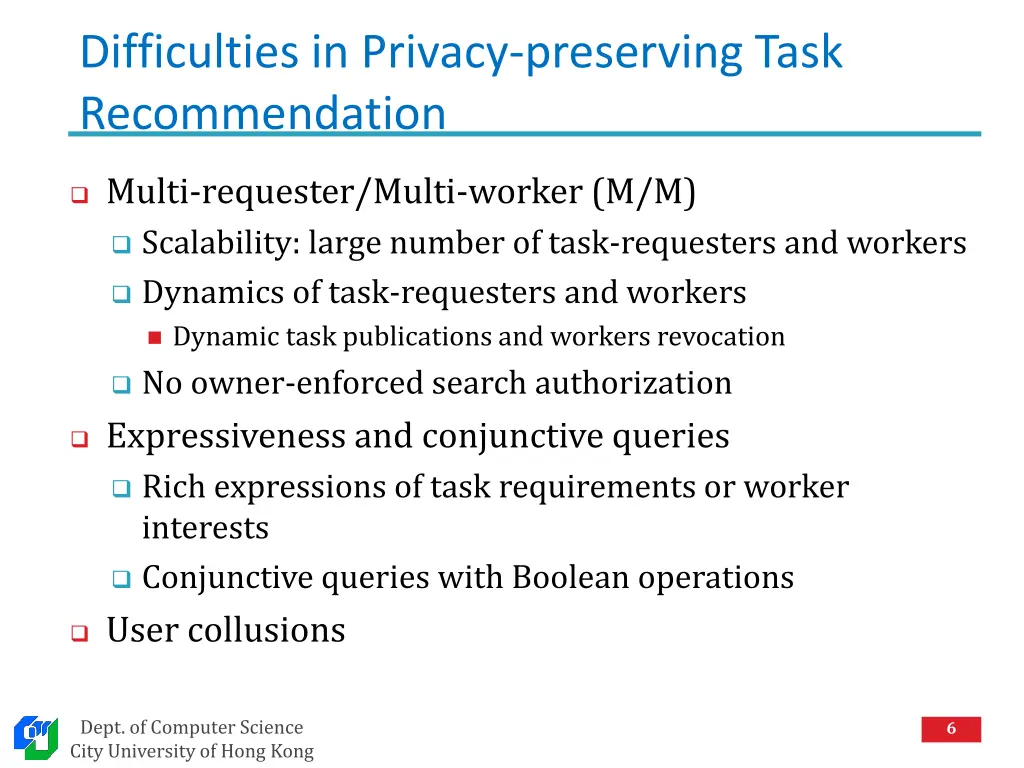 difficulties in privacy preserving task
