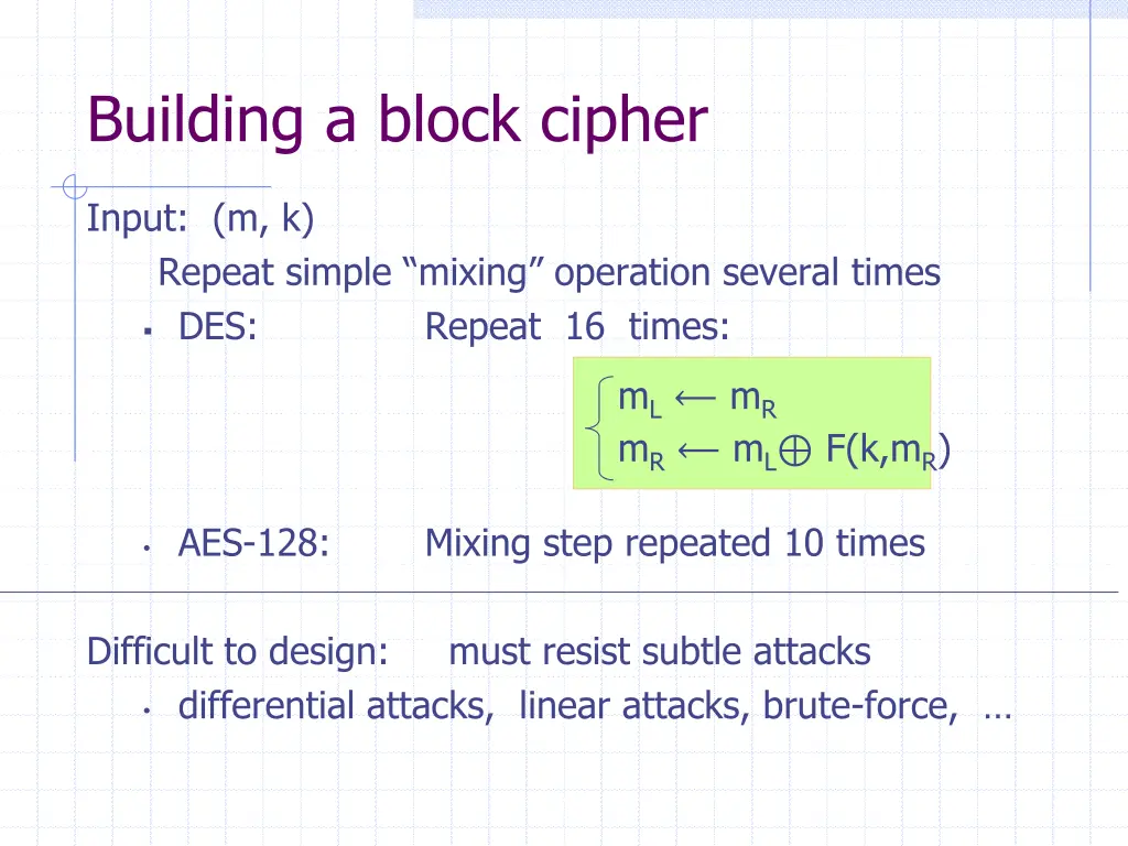 building a block cipher