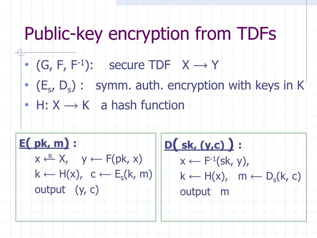 public key encryption from tdfs 1