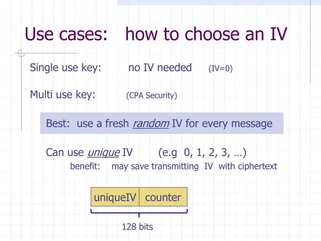 use cases how to choose an iv