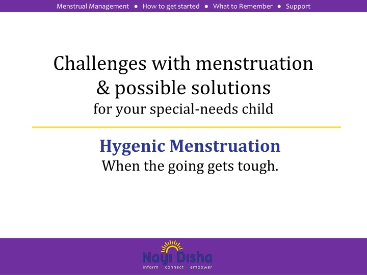 menstrual management how to get started what