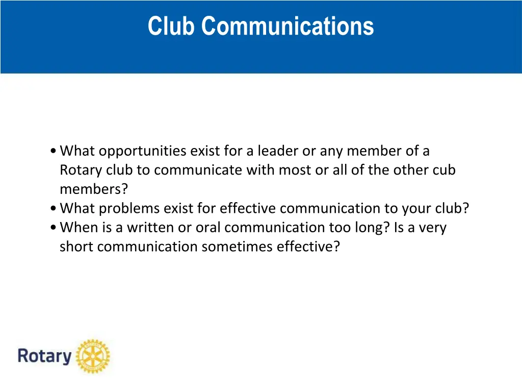 club communications