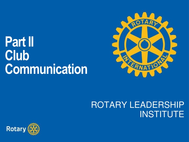 part ii club communication