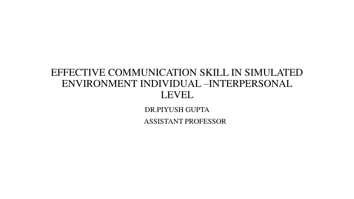 effective communication skill in simulated