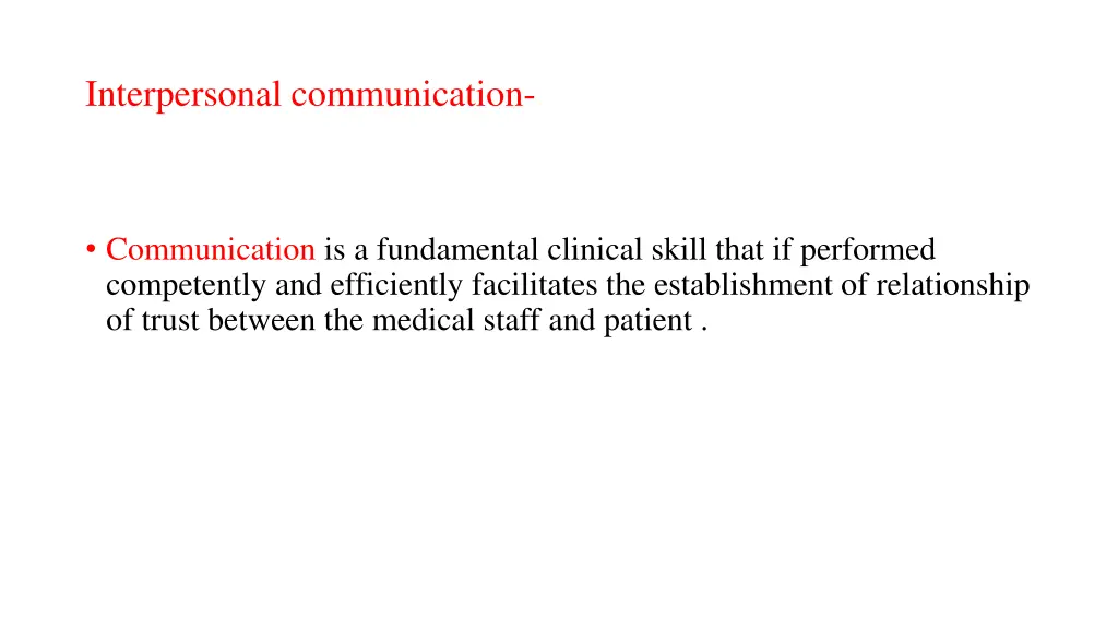interpersonal communication