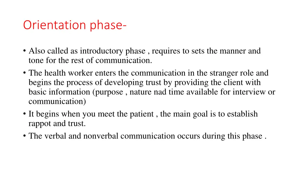 orientation phase