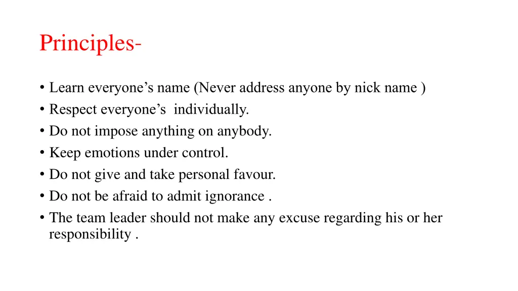 principles