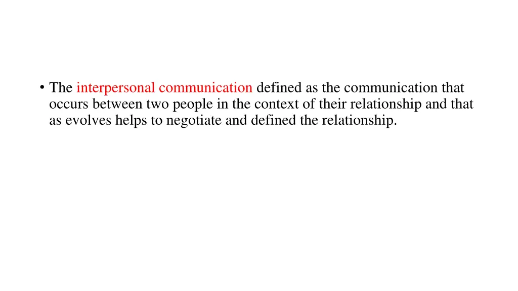 the interpersonal communication defined