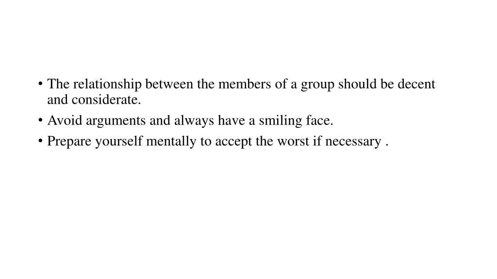 the relationship between the members of a group