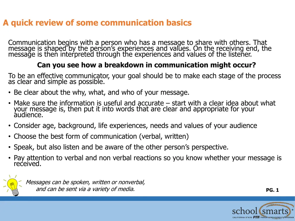 a quick review of some communication basics