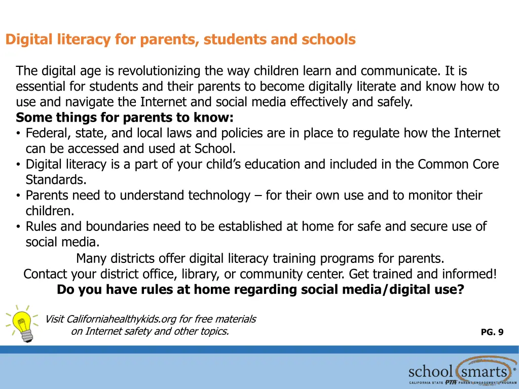 digital literacy for parents students and schools
