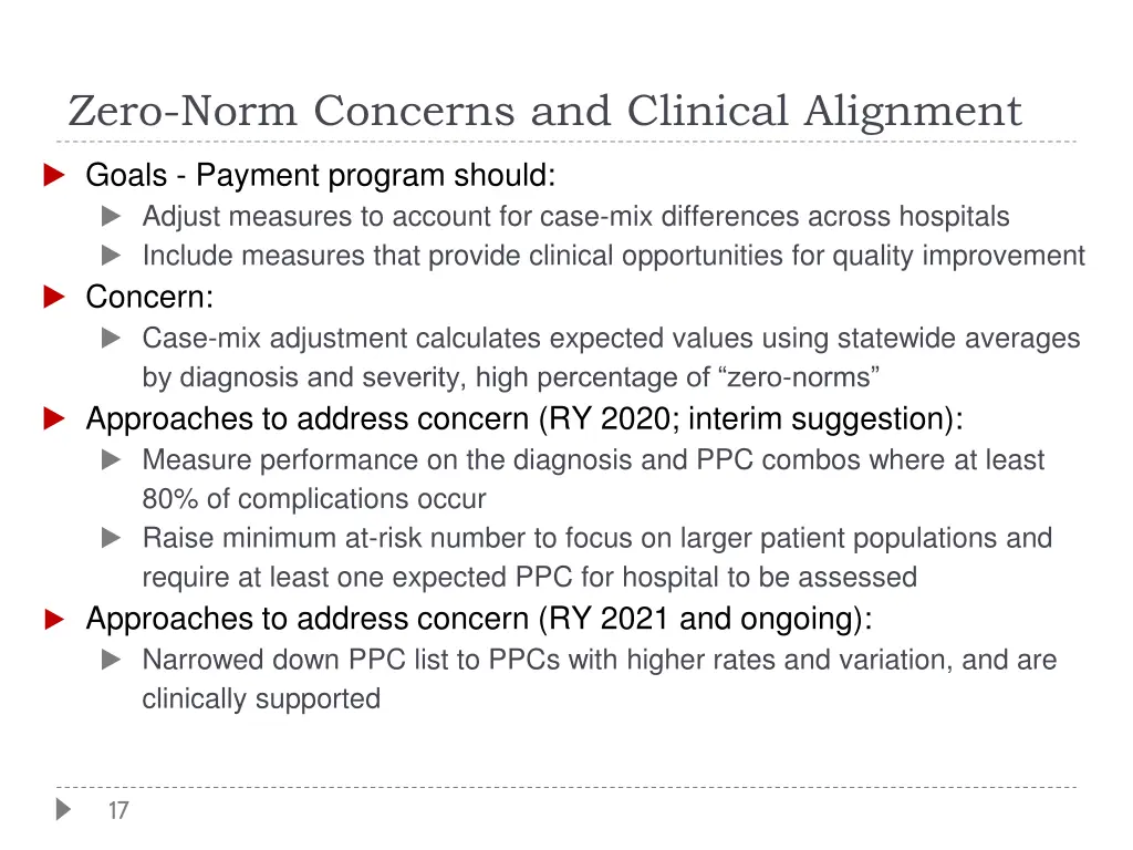 zero norm concerns and clinical alignment