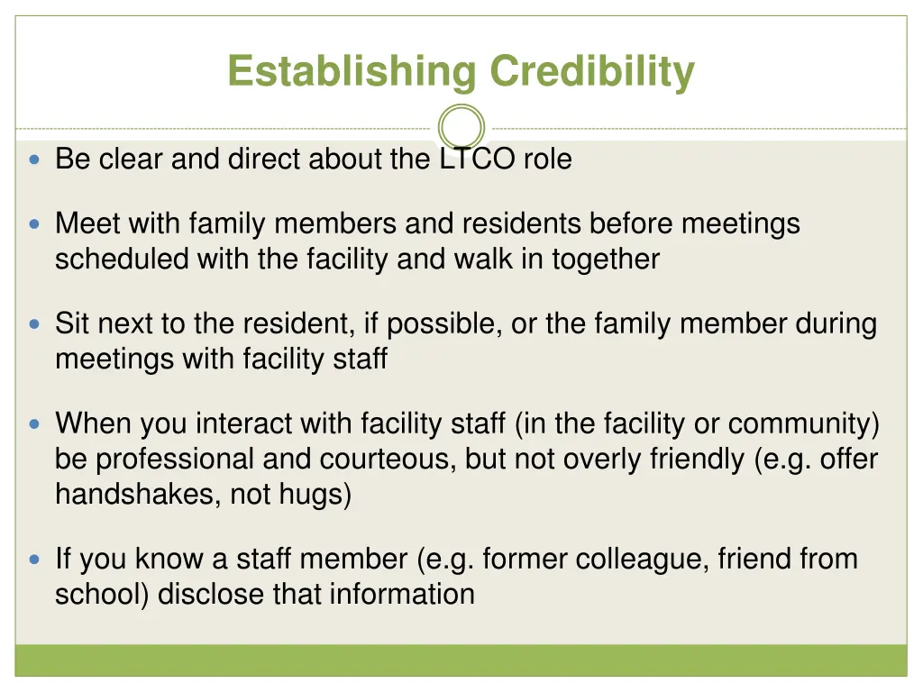 establishing credibility
