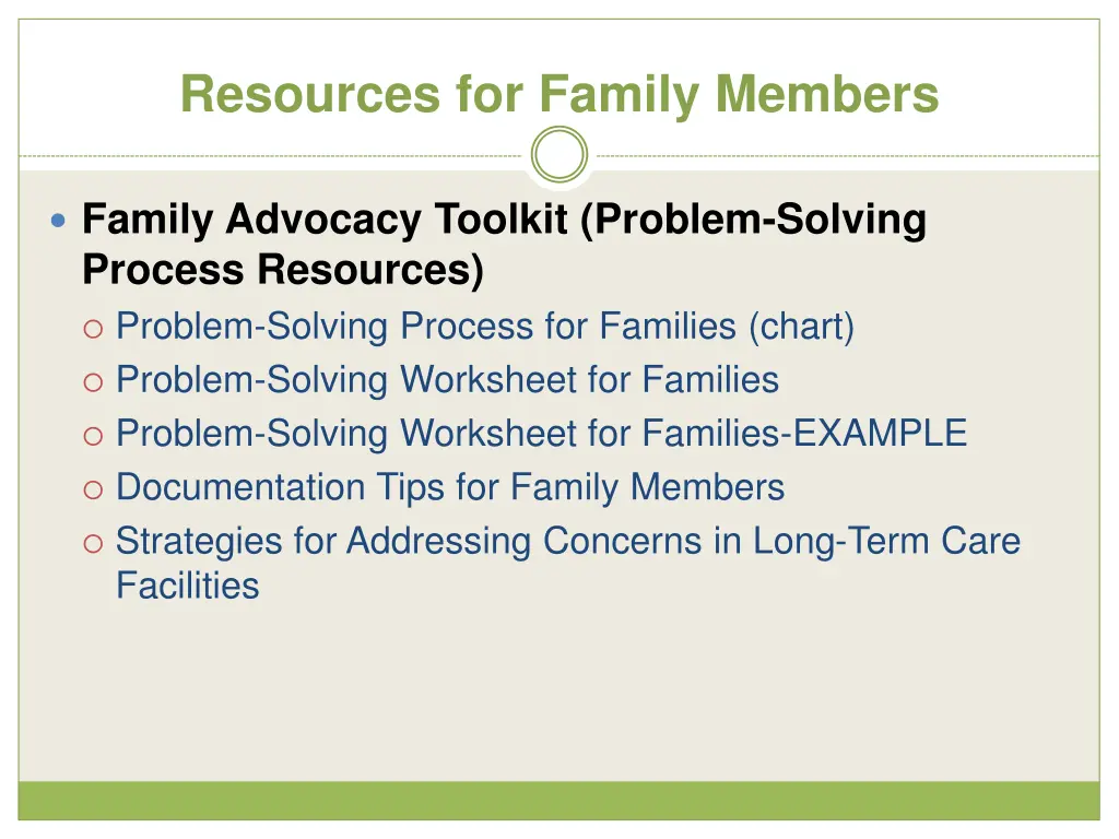 resources for family members