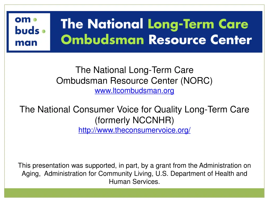 the national long term care ombudsman resource
