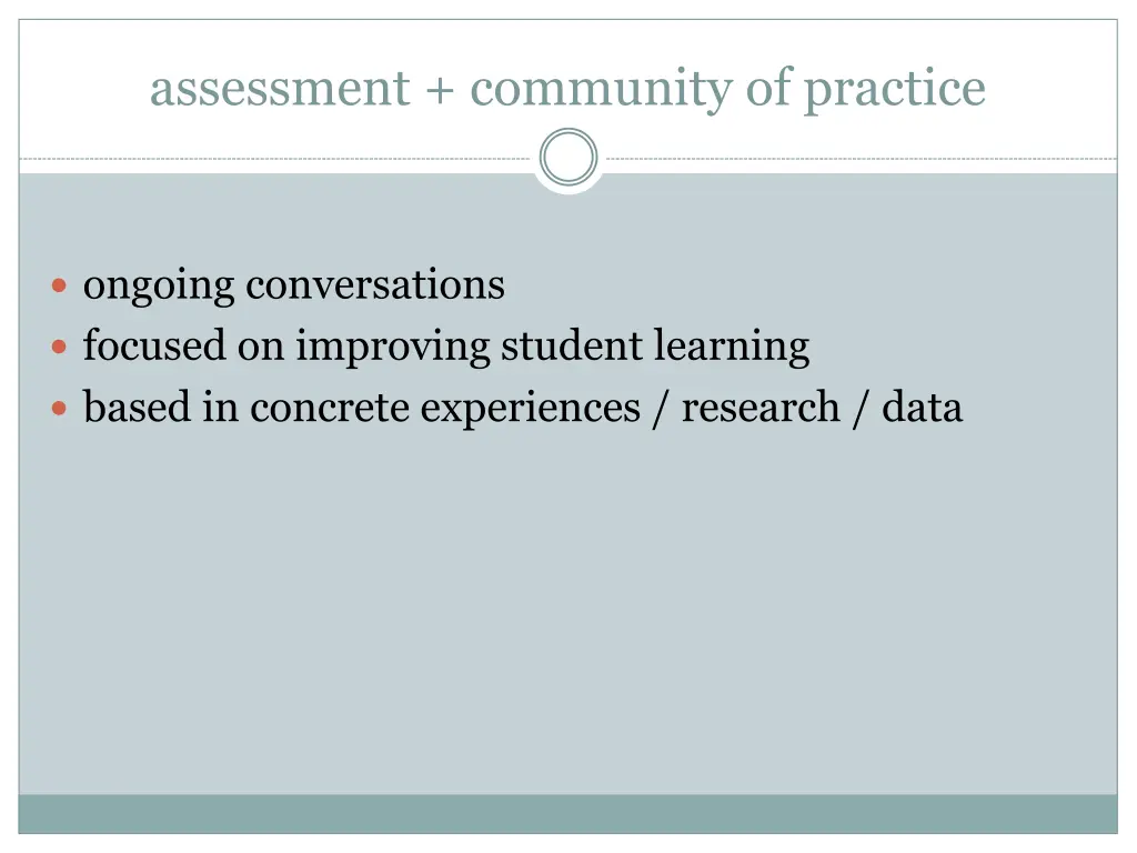 assessment community of practice