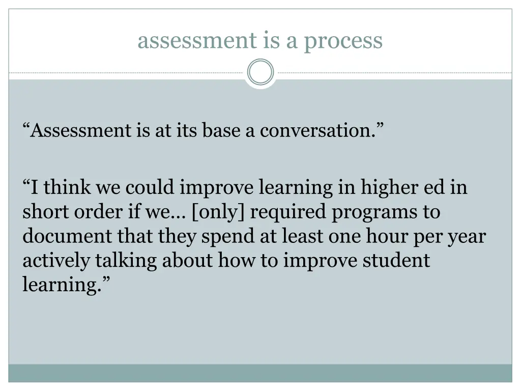 assessment is a process
