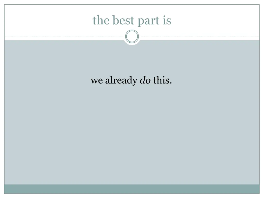 the best part is