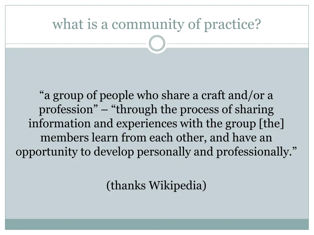 what is a community of practice