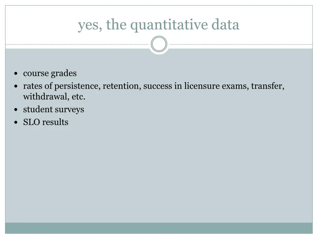 yes the quantitative data