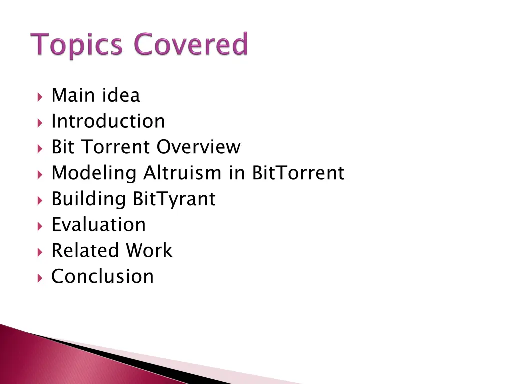 main idea introduction bit torrent overview