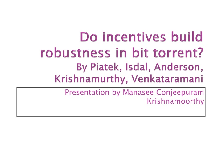 presentation by manasee conjeepuram