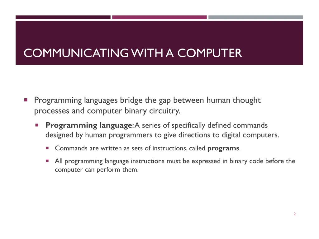 communicating with a computer