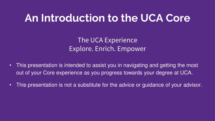 an introduction to the uca core