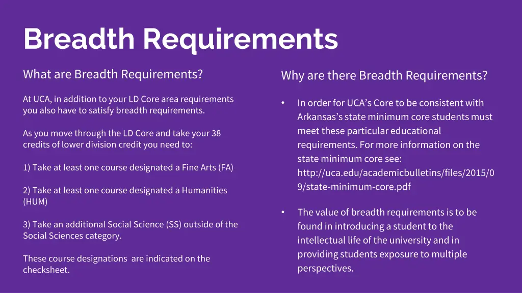 breadth requirements
