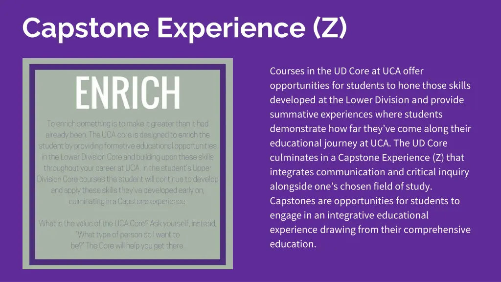 capstone experience z