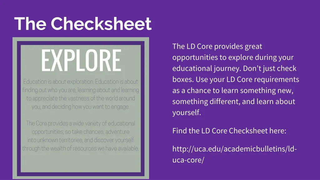 the checksheet