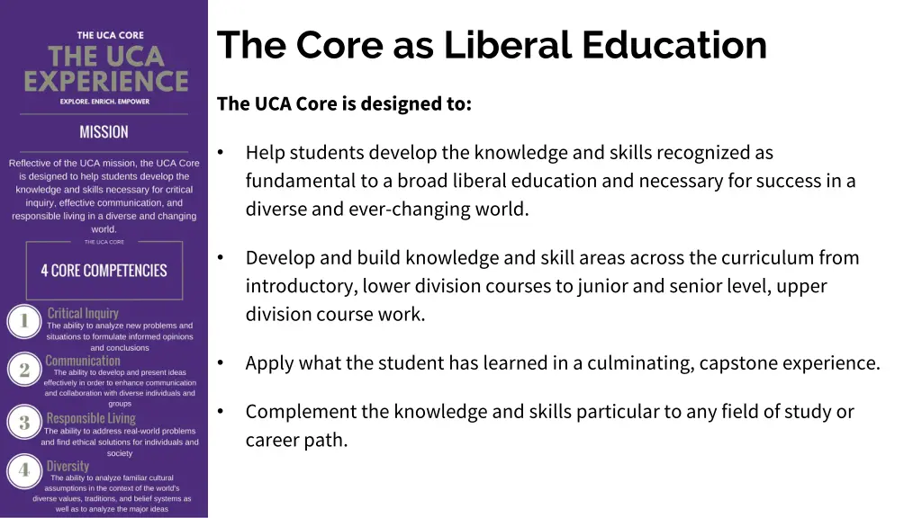 the core as liberal education