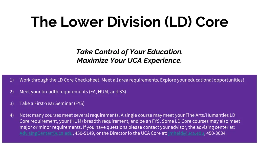 the lower division ld core 1