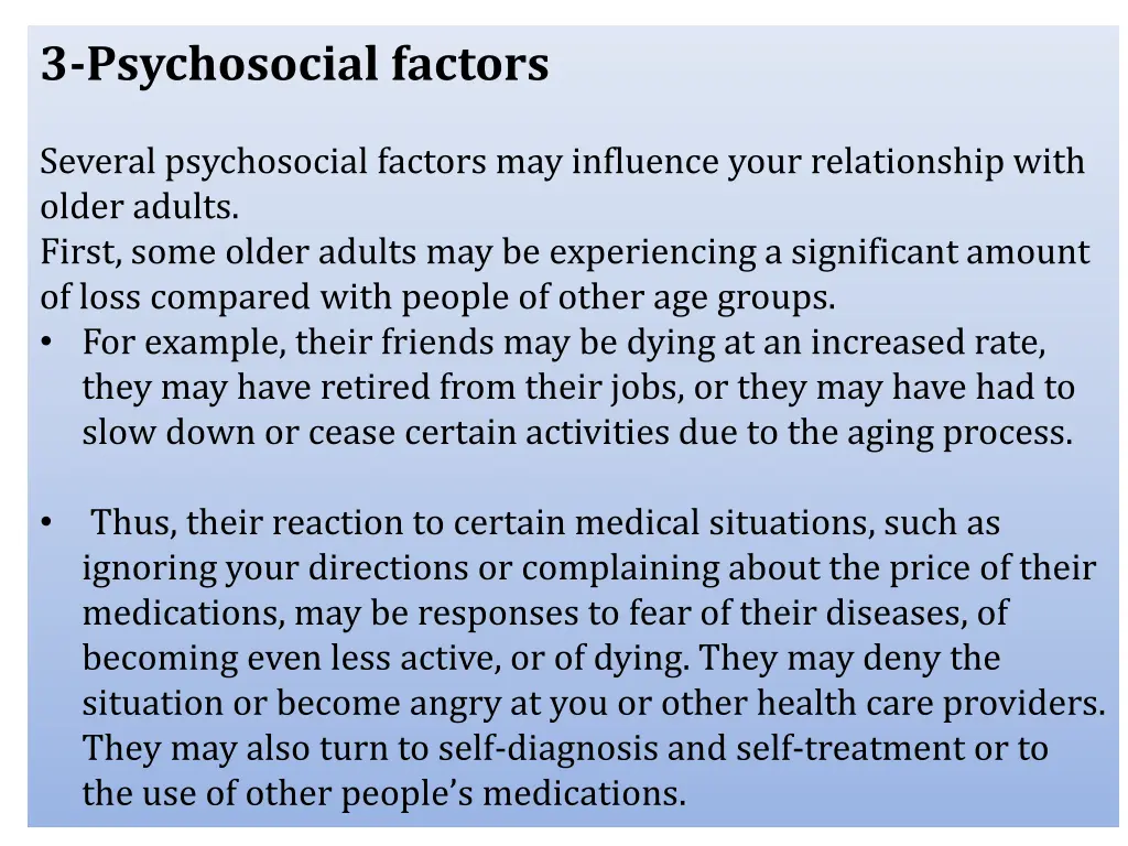 3 psychosocial factors