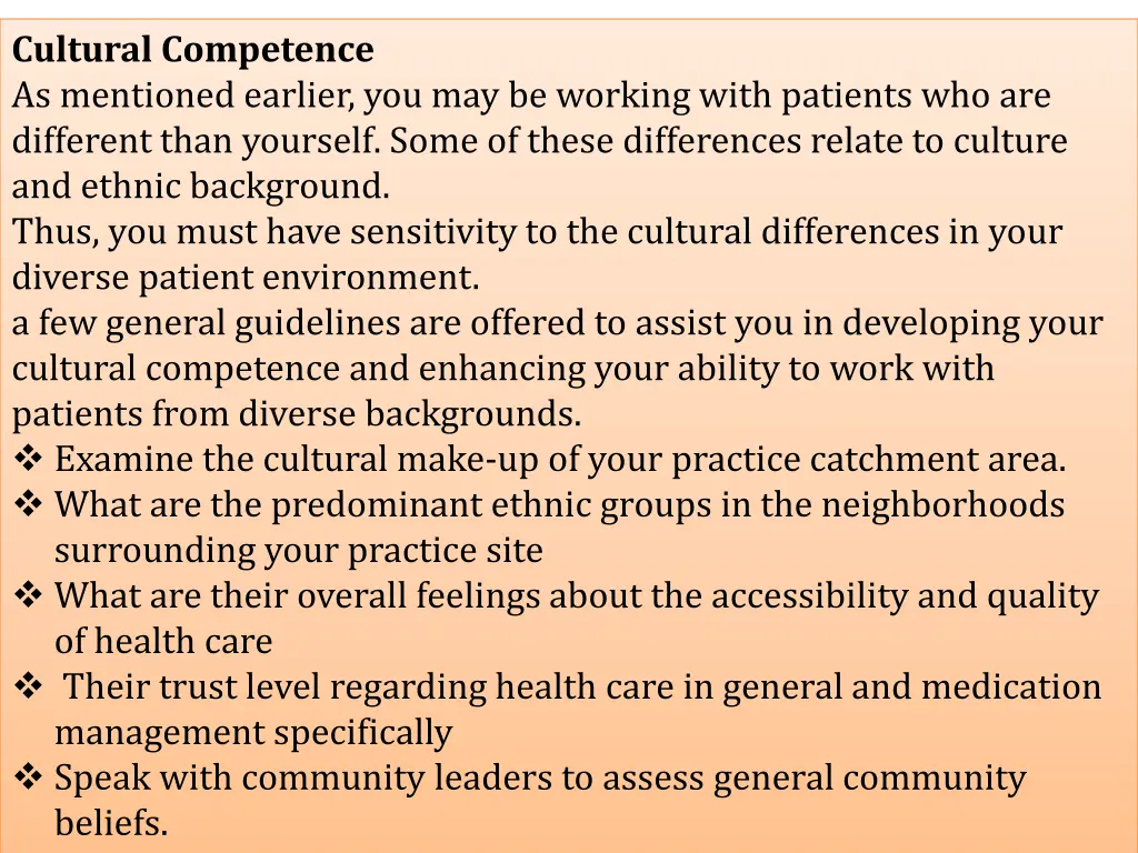 cultural competence as mentioned earlier