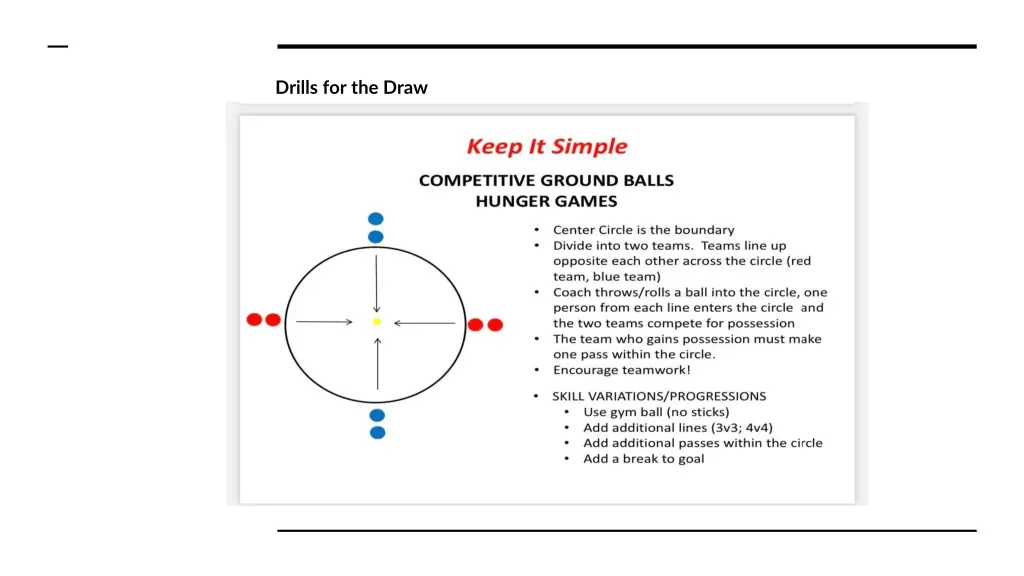 drills for the draw