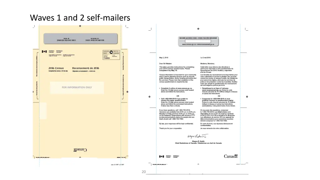 waves 1 and 2 self mailers